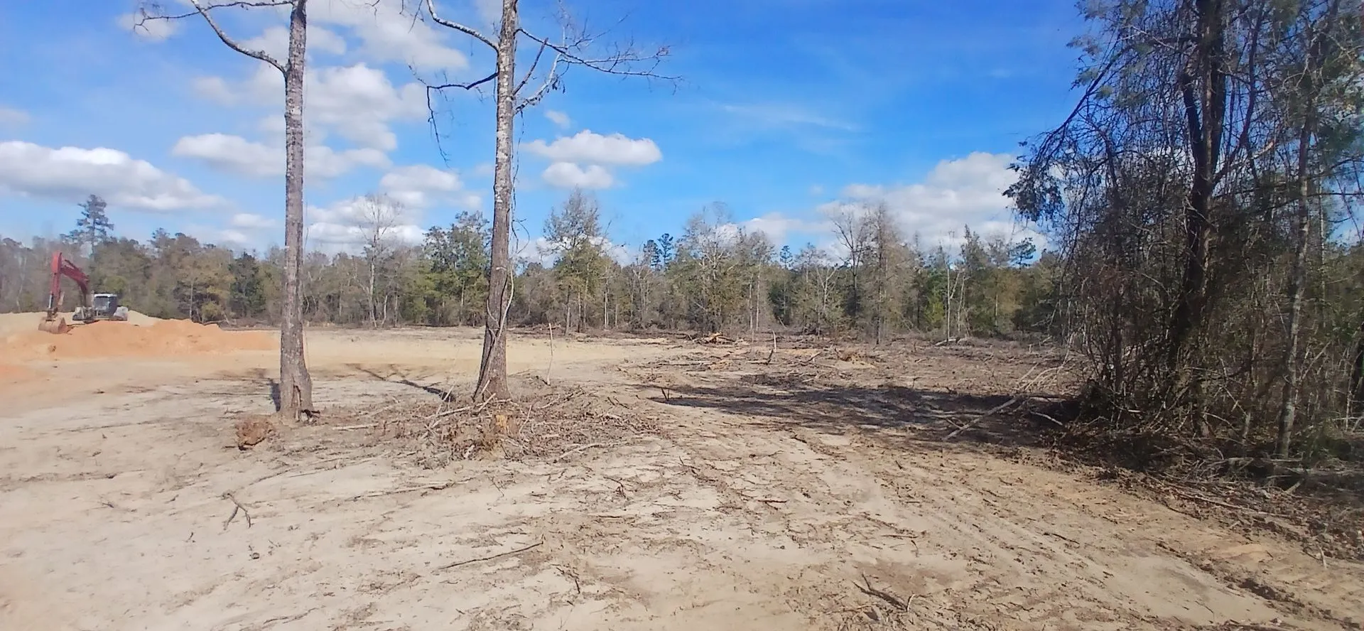 Cut bank of red clay